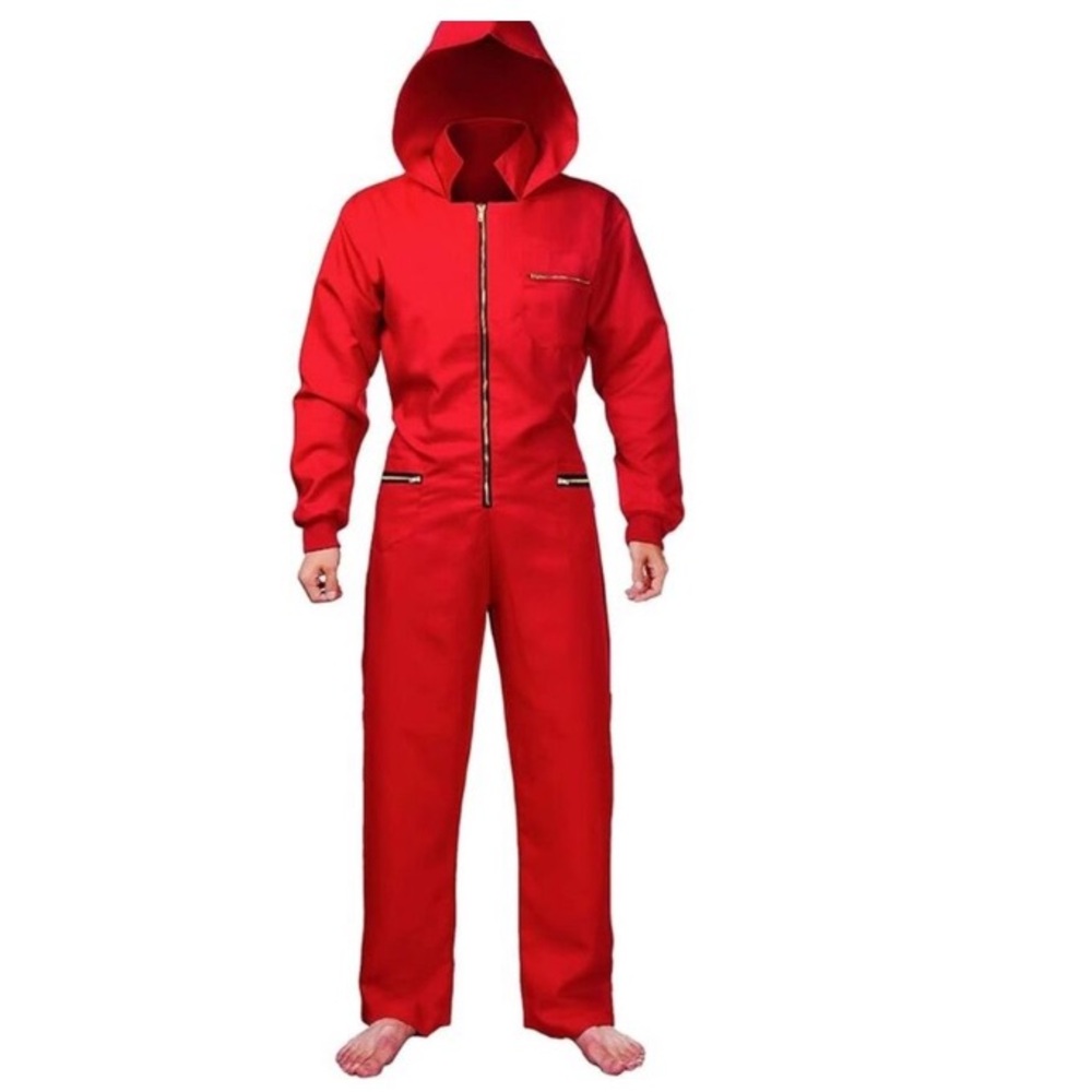 🎁Matt Viggo Red Zip Front hooded pant leg Jumper- XL For 5'9-6'1 height